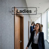 Ladies Door Sign – 450mm x 150mm – Clear Acrylic with Stand-offs – Indoor/Outdoor Use