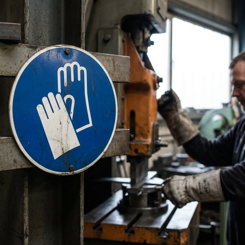 Hand Protection Symbol Signs – 1mm Rigid Plastic & Vinyl – Indoor/Outdoor Use