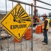 Explosive Symbol Warning Signs – 1mm Rigid Plastic – Indoor/Outdoor Use