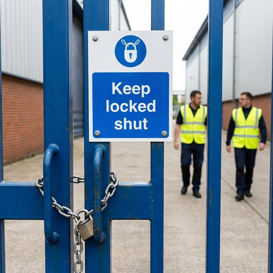 Keep Locked Shut Sign – Rigid Plastic – Indoor/Outdoor Use