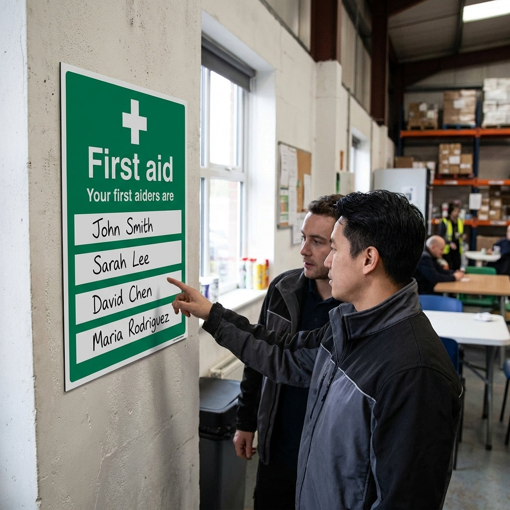 Safety Signs for First Aiders – Space for 4 – Indoor Use