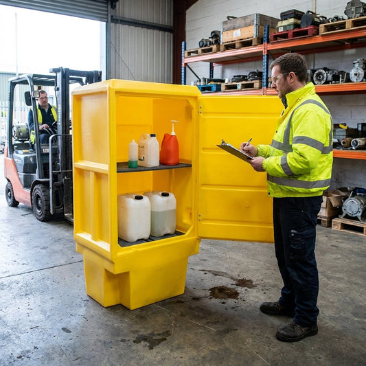 Polyethylene Storage Cabinet – 1.8m – 225L Sump – Industrial