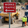Traffic Sign with Left Arrow – 600mm x 450mm – Rigid Plastic – Indoor/Outdoor