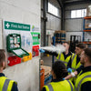 First Aid Point with Emergency Gas Horn – 950mm x 680mm – Durable Correx Plastic – Workplace Safety