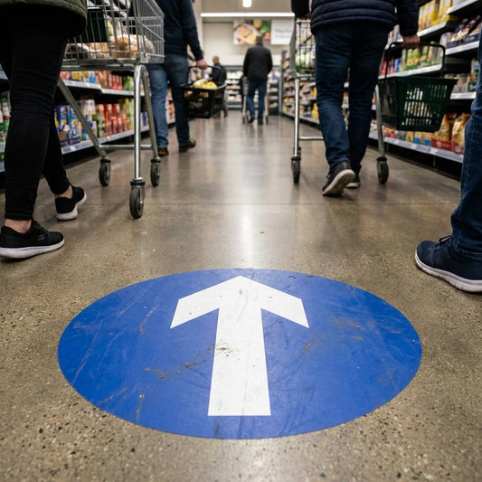One Way Symbol Floor Graphic – 400mm Diameter – Polycarbonate – Industrial Use