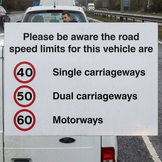 Road Speed Limit Vehicle Sign – 200mm x 150mm – Self Adhesive Vinyl – Indoor/Outdoor Use