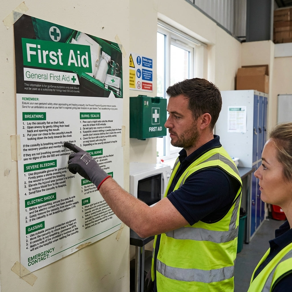 First Aid Workplace Poster – 420mm x 594mm – Synthetic Paper – Indoor/Outdoor