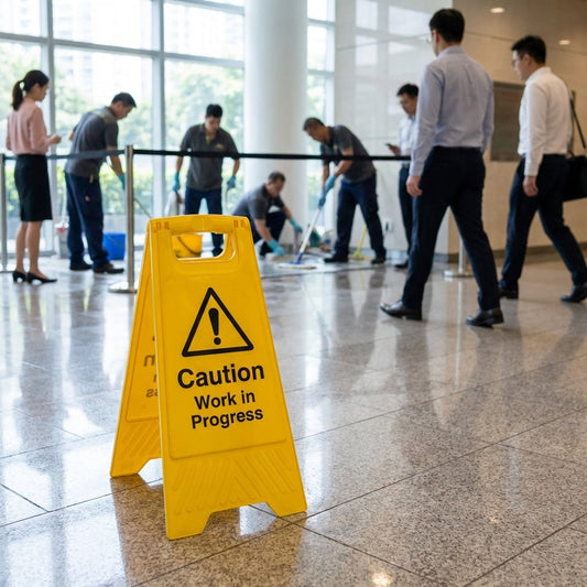 Caution Work in Progress Sign – 300mm x 600mm – Polypropylene – Indoor/Outdoor Use
