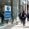 Keep Clear Window Sticker – 150mm x 220mm – Face Adhesive Vinyl – Indoor Use