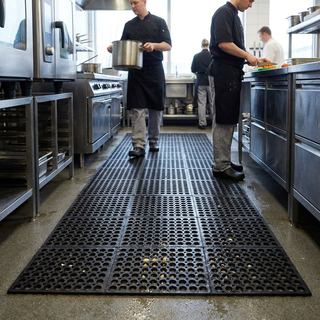 Fatigue Step Nitrile Matting – Black – Slip Resistant & Durable – Industrial Use