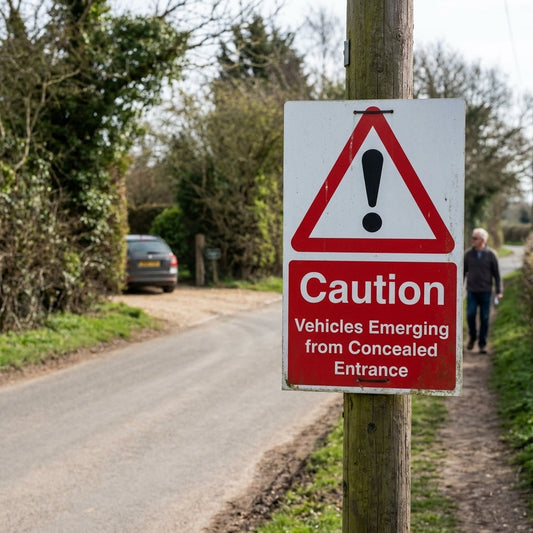 Caution Vehicles Emerging Sign – 450mm x 600mm – Rigid Plastic – Indoor/Outdoor