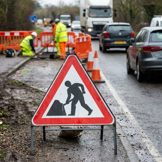 Fold-Up Road Signs – Reflective PVC – Work-Zone Safety