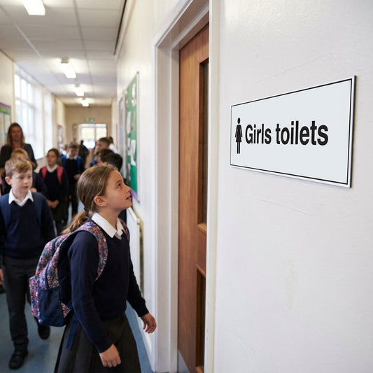 Girls Toilet Signs – 1mm Rigid Plastic – Indoor & Outdoor Use