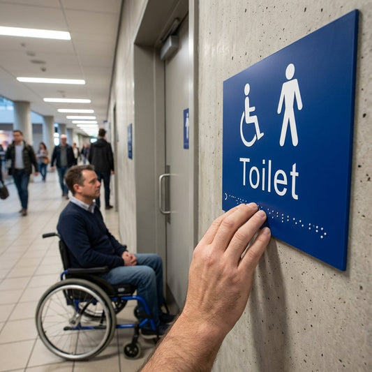 Braille Toilet Sign – 225mm x 150mm – PVC with Adhesive – Accessibility