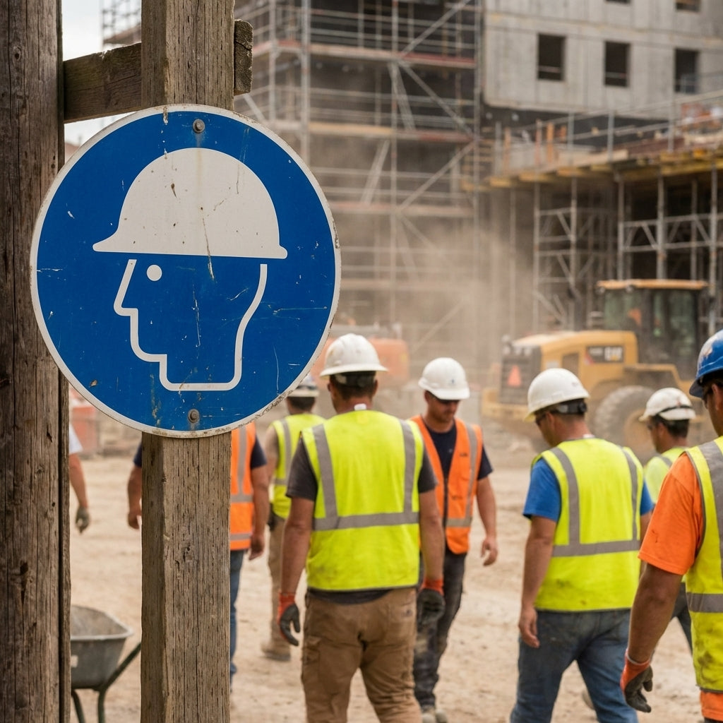 Safety Helmet Symbol Signs – 1mm Rigid Plastic – Indoor/Outdoor Use