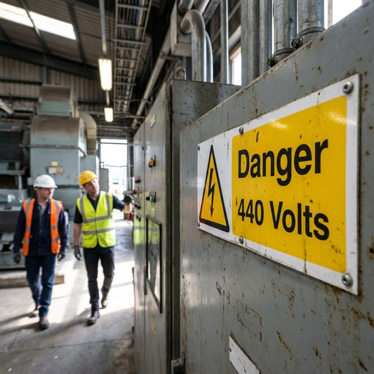 Danger 440 Volts Safety Sign – 1mm Rigid Plastic – Indoor/Outdoor Use