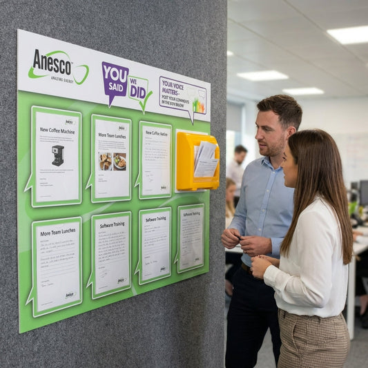 Staff Engagement Board – 1250mm x 1000mm – Durable Correx Plastic – Office Use