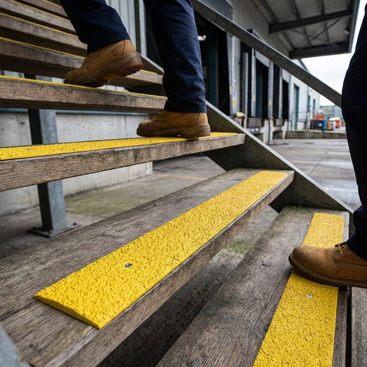 Non-Slip GRP Strips – Yellow or Black – Flame Retardant – Indoor/Outdoor Use
