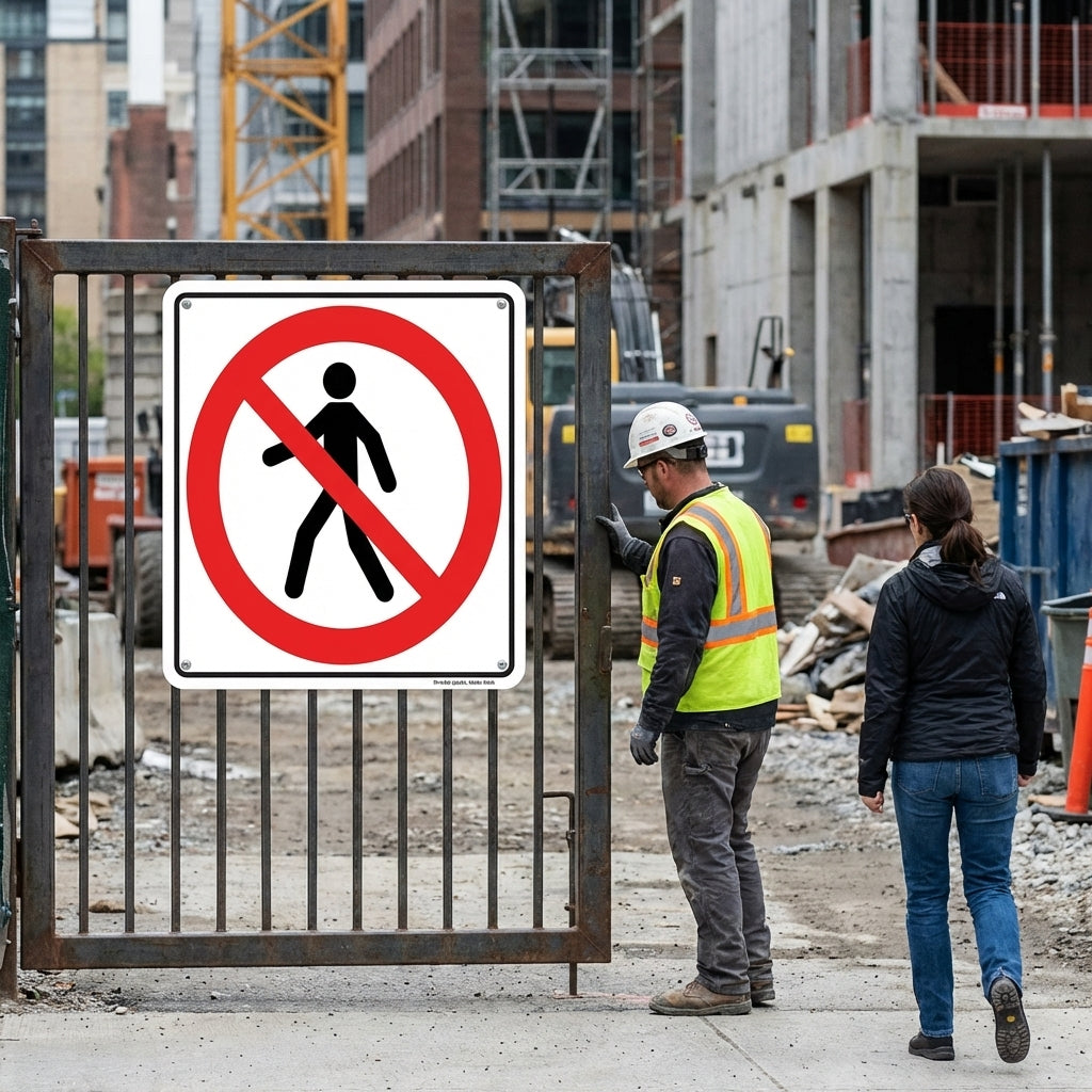 No Admittance Symbol Safety Sign – 1mm Rigid Plastic – Indoor/Outdoor Use