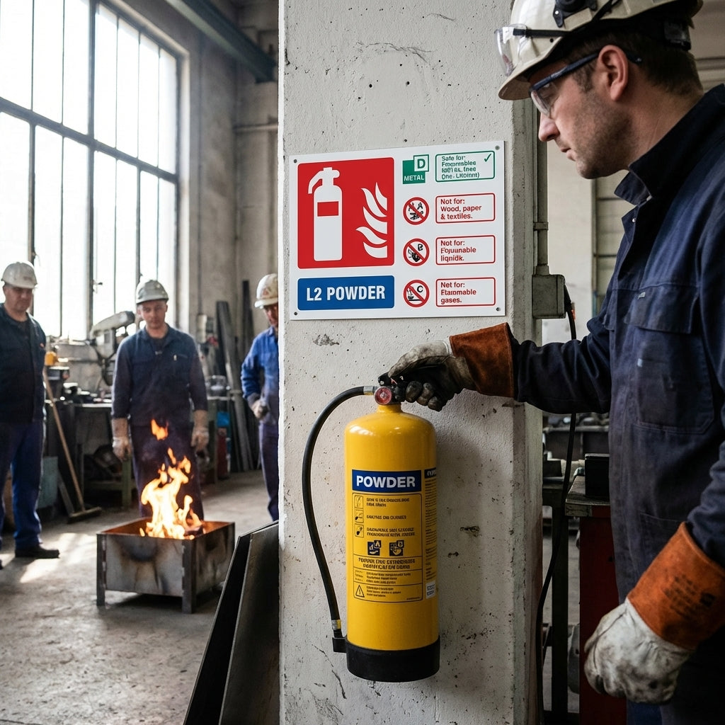 Powder Fire Extinguisher Identification Signs – Landscape – Professional Use