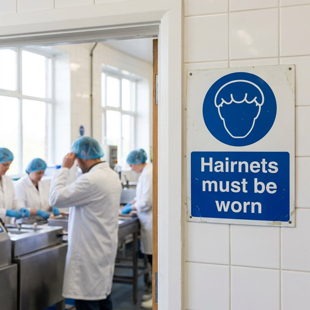 Safety Sign – Hairnets Must Be Worn – 1mm Rigid Plastic – Indoor/Outdoor