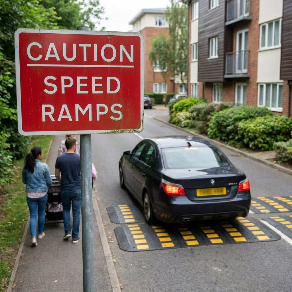 Caution Speed Ramps Traffic Signs – 1mm Rigid Plastic/Aluminium – Indoor & Outdoor Use