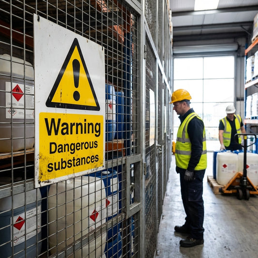 Safety Sign – Warning Dangerous Substances – 1mm Rigid Plastic & Vinyl – Indoor/Outdoor