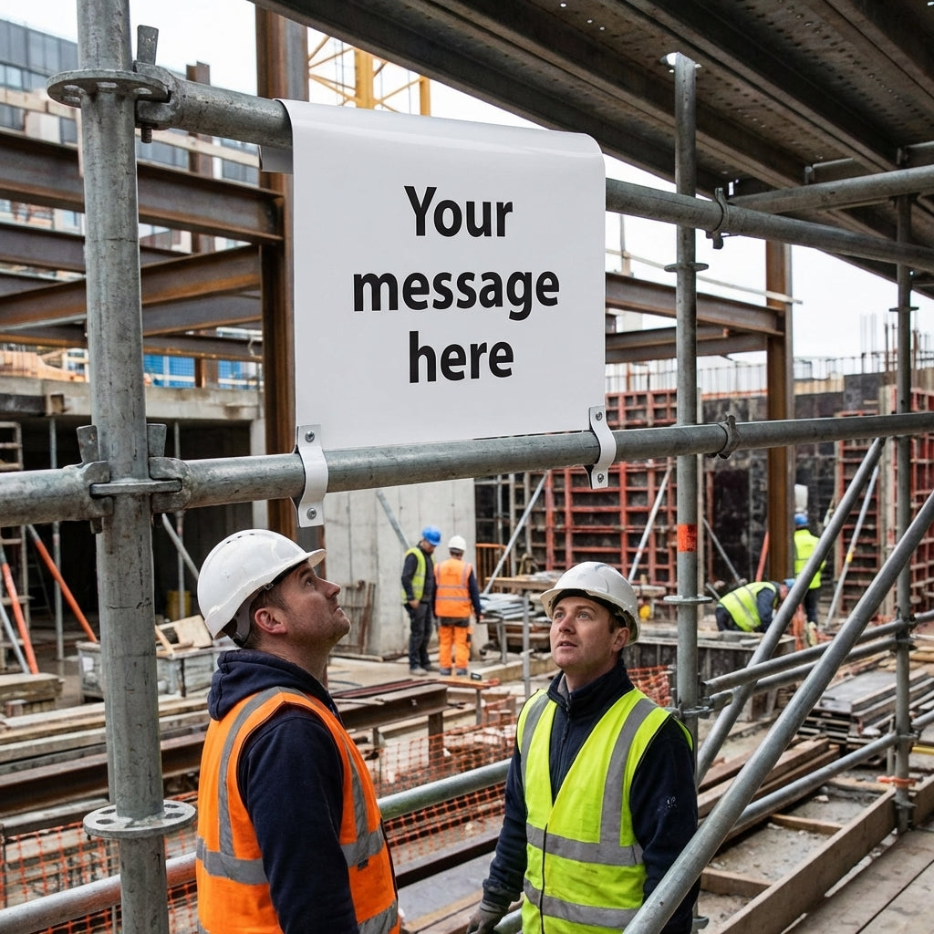 Roll Top Scaffolding Signs – 600mm x 400mm – Aluminium – Indoor/Outdoor Use