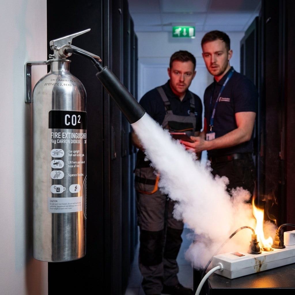 CO2 Fire Extinguisher – 2kg Stainless Steel – Class B & Electrical Fires – Commercial Use