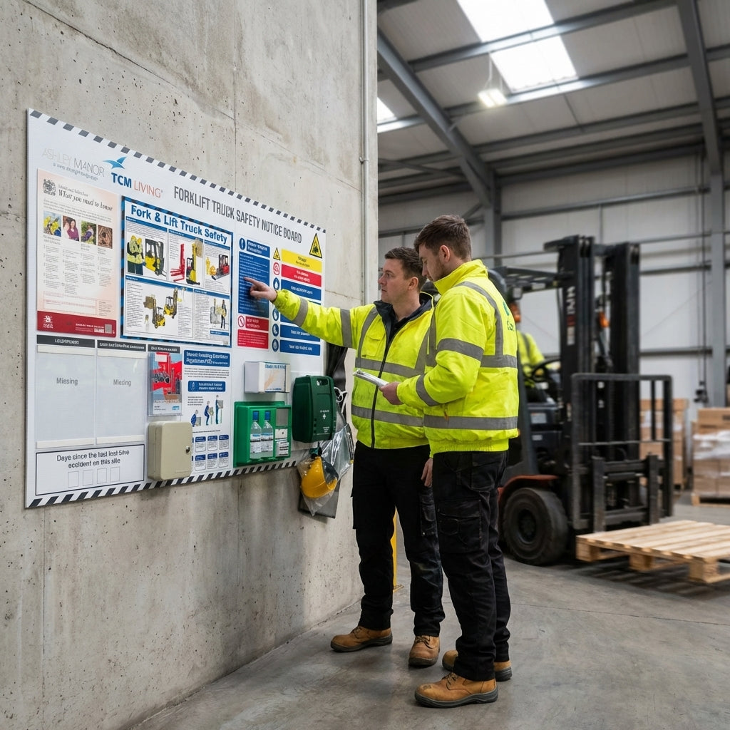 Forklift Truck Safety Notice Board – 1070mm x 1650mm – Durable Plastic – Industrial Use