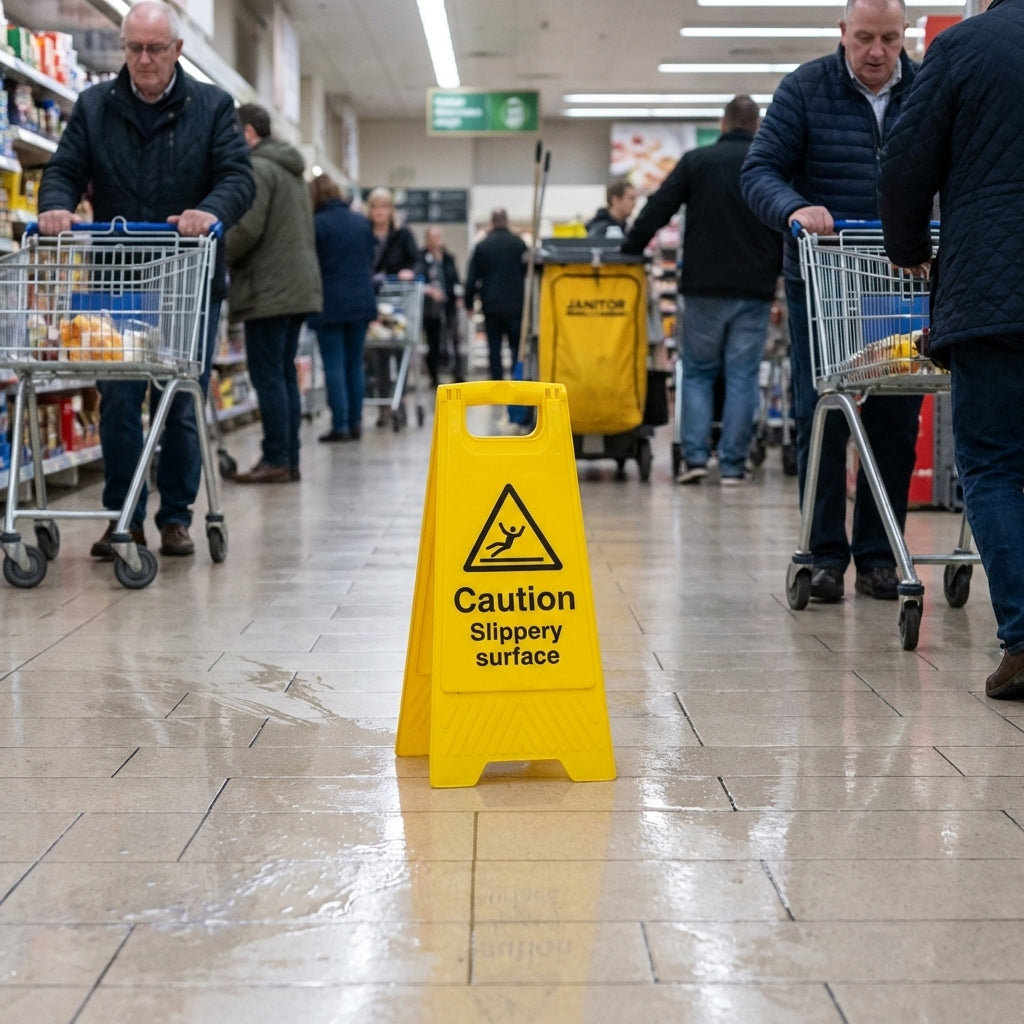Caution Slippery Surface Sign – 300mm x 600mm – Polypropylene – Indoor/Outdoor Use
