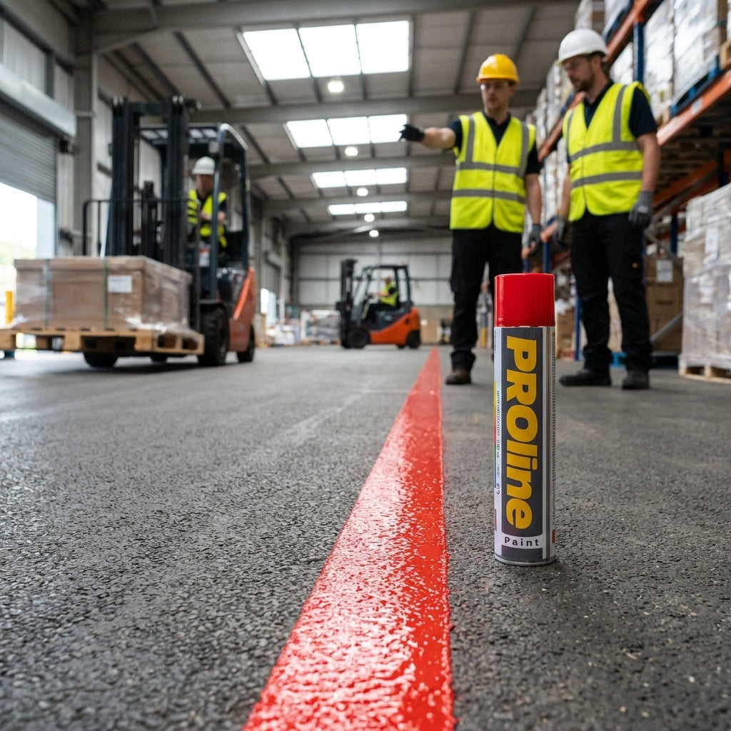 Line Marking Paint – Red 750ml – Durable Synthetic Resin – Indoor/Outdoor Use