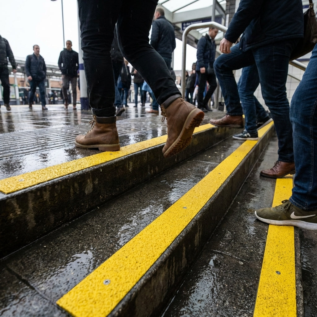 Non-Slip GRP Strips – 1m x 50mm – Durable & Flame Retardant – Indoor/Outdoor
