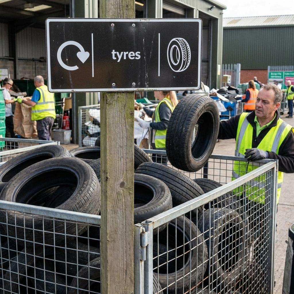 Recycling Signs – Tyres – 1mm Rigid Plastic – Indoor/Outdoor Use