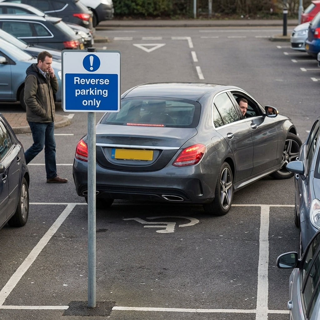 Reverse Parking Only Safety Signs – 1mm Rigid Plastic – Indoor/Outdoor