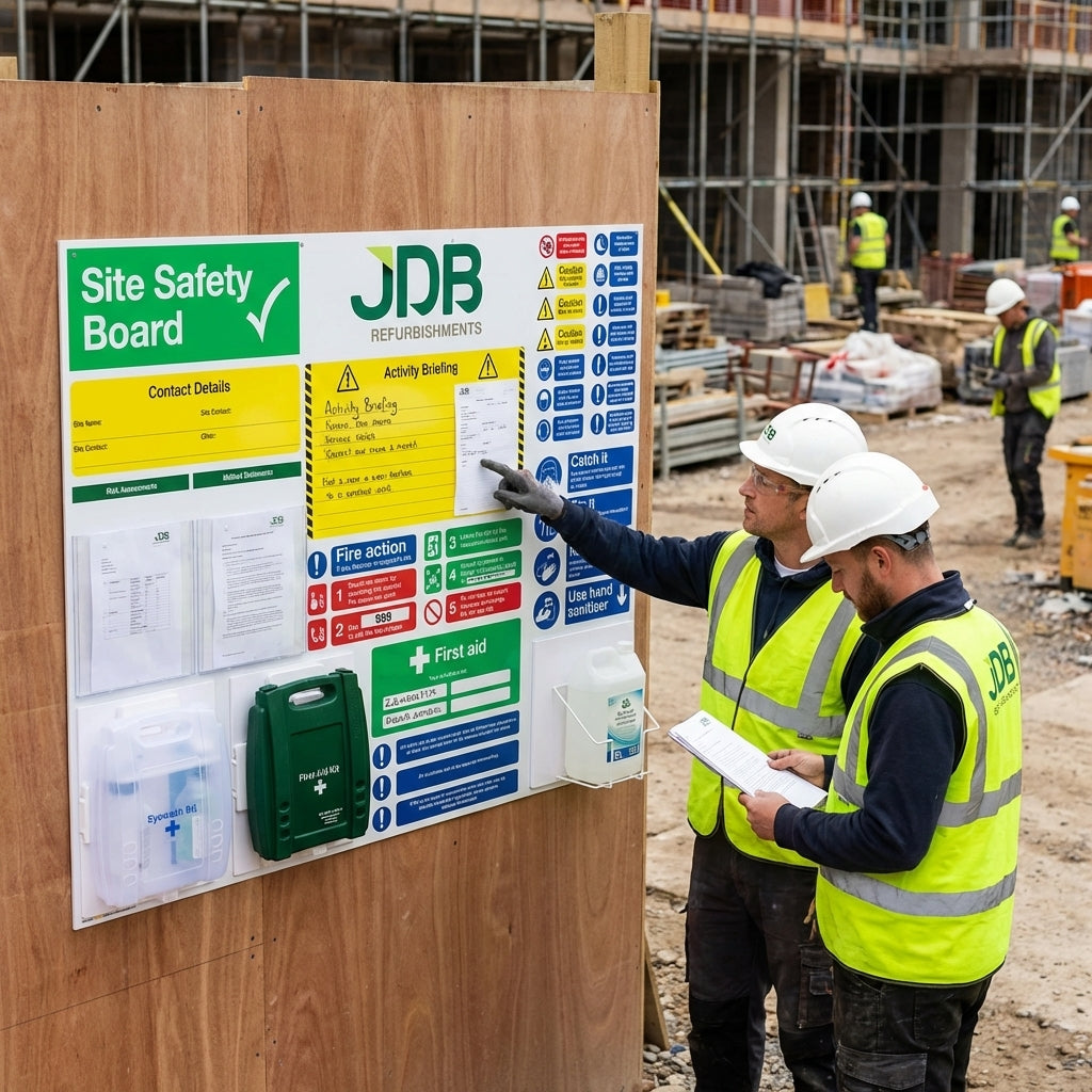 Site Safety Board – 1370mm x 1090mm – Rigid Correx Plastic – Industrial Use