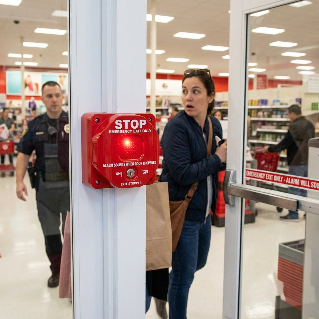 Exit Stopper Door Alarms – For Double Doors – Key Operated – Commercial Use