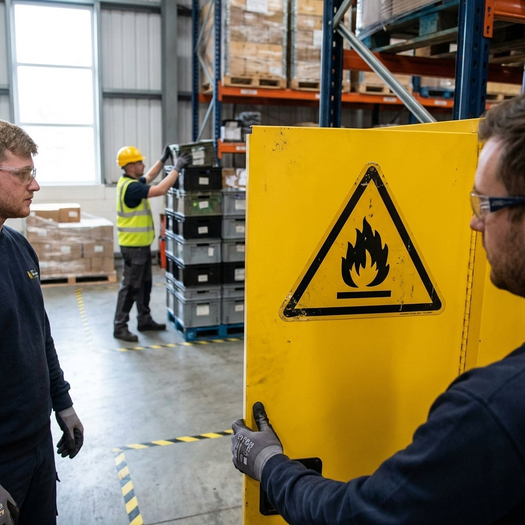 Flammable Symbol Warning Sign – 1mm Rigid Plastic – Indoor/Outdoor Use