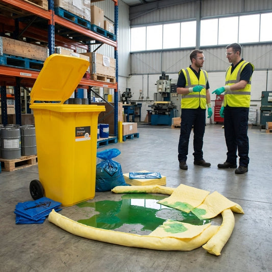 Chemical Spill Kit in Wheelie Bin – 240 Litre – Yellow – Industrial Use