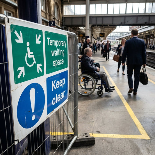 Temporary Waiting Area Signs – High Visibility – Indoor/Outdoor Use