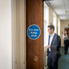 Fire Door Keep Shut Window Sticker – 100mm x 100mm – Self-Adhesive – Indoor Use