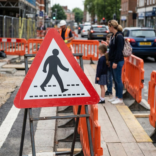 Pedestrian Crossing Traffic Sign – 750mm Triangle – Polypropylene RA1 – Indoor & Outdoor