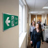 Fire Exit Sign – 300mm x 100mm – Brushed Aluminium – Indoor Safety