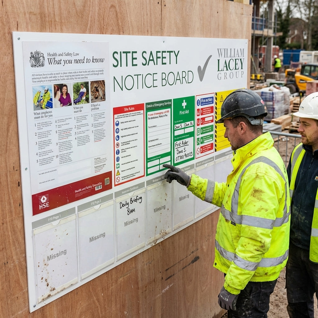 Site Safety Board – 1800mm x 1000mm – Durable Plastic – Industrial Use
