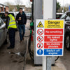 Danger Petroleum Spirit Highly Flammable - No Smoking/Switch Off Engine Etc Signs