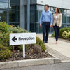 Reception Left Verge Signs with Post – 450mm x 150mm – 2mm Aluminium – Outdoor Use