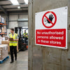 Safety Sign – No Unauthorized Persons Allowed – 1mm Rigid Plastic – Indoor/Outdoor Use