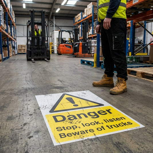 Danger Floor Graphic – 400mm x 600mm – Polycarbonate – Industrial Use