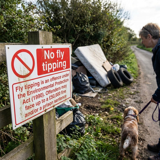 No Fly Tipping Sign – 1mm Rigid Plastic – Durable & Weather Resistant – Indoor/Outdoor Use