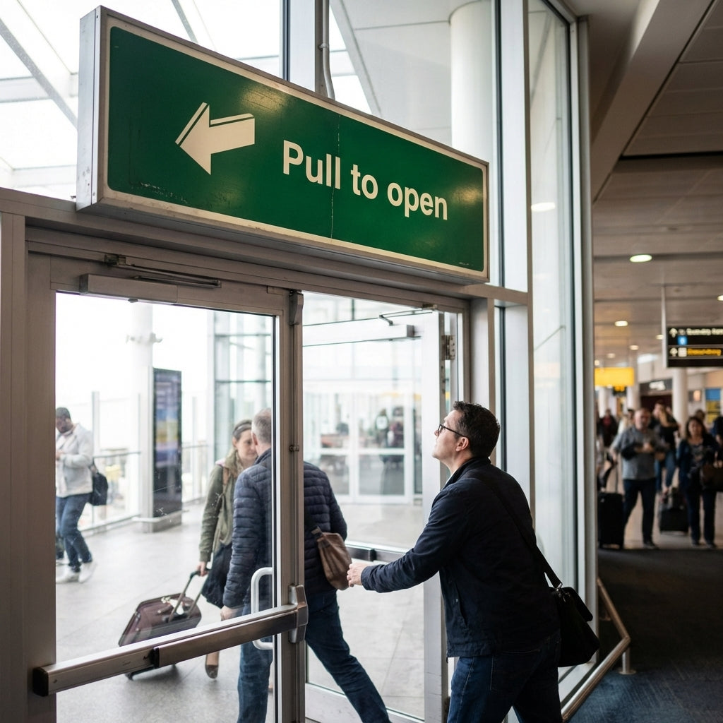 Pull to Open Sign – Durable Material – Indoor & Outdoor Use